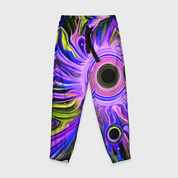 Брюки детские Абстрактный неоновый космос - чёрная дыра, цвет: 3D-принт