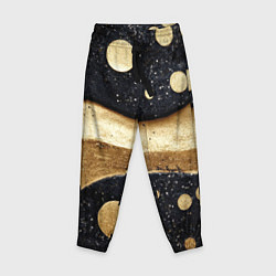 Брюки детские Золотая объемная абстракция - текстура, цвет: 3D-принт