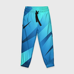 Брюки детские Сине-голубой абстрактные полосы, цвет: 3D-принт