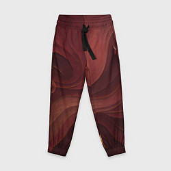 Детские брюки Темно-бордовый волнистый узор