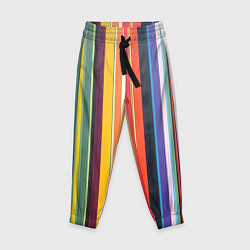 Брюки детские Разноцветная полоска, цвет: 3D-принт