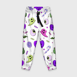 Брюки детские Halloween purple pumpkin pattern, цвет: 3D-принт