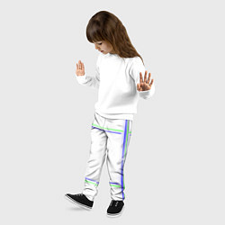 Брюки детские Neon white green light blue, цвет: 3D-принт — фото 2
