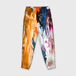 Брюки детские Разноцветные мазки кисти на палитре художника, цвет: 3D-принт