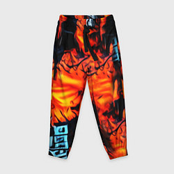Брюки детские Абстрактная текстура рыжего пламени, цвет: 3D-принт