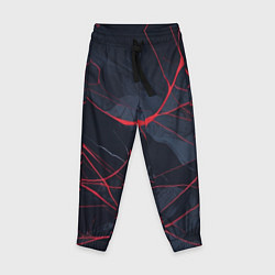 Брюки детские Мраморные узоры из переплетений красных линий, цвет: 3D-принт