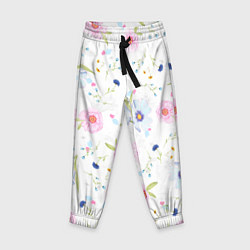Брюки детские Нежные цветочки, цвет: 3D-принт