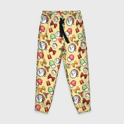 Брюки детские Новогодний паттерн, цвет: 3D-принт