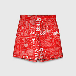 Шорты детские Valentine Pattern, цвет: 3D-принт