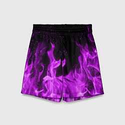 Шорты детские Фиолетовый огонь, цвет: 3D-принт