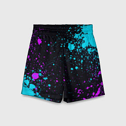 Детские шорты БРЫЗГИ КРАСКИ NEON