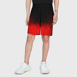 Шорты детские КРАСНО-ЧЕРНЫЙ ГРАДИЕНТ, цвет: 3D-принт — фото 2