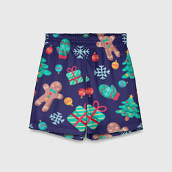 Шорты детские Новый Год, цвет: 3D-принт