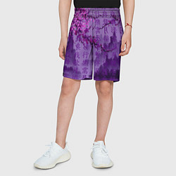 Шорты детские Фиолетовый китай, цвет: 3D-принт — фото 2