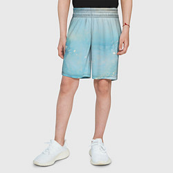 Шорты детские Голубая Акварель, цвет: 3D-принт — фото 2