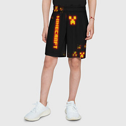 Шорты детские MINECRAFT ОГНЕННЫЙ КРИПЕР, цвет: 3D-принт — фото 2