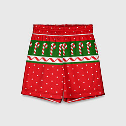 Шорты детские ЛЕДЕНЦЫ НОВОГОДНИЕ, цвет: 3D-принт