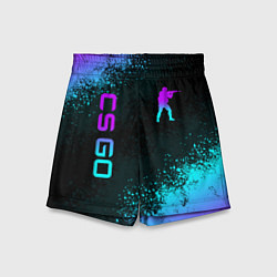 Детские шорты CS GO NEON SYMBOL STYLE SKIN КС ГО НЕОН