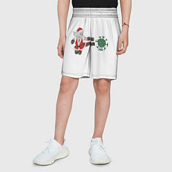 Шорты детские Дед Мороз Против Вируса, цвет: 3D-принт — фото 2