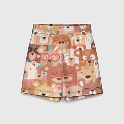 Шорты детские Bears texture, цвет: 3D-принт
