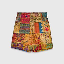 Шорты детские Пэчворк Лоскутное одеяло Patchwork Quilt, цвет: 3D-принт