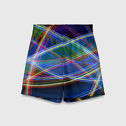 Детские шорты Разноцветные неоновые линии Абстракция Multicolore