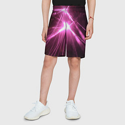 Шорты детские Неоновые лазеры во тьме - Розовый, цвет: 3D-принт — фото 2
