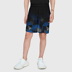 Шорты детские Черно-синий геометрический, цвет: 3D-принт — фото 2