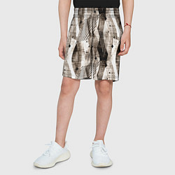Шорты детские Абстрактный гранжевый коричнево-бежевый, цвет: 3D-принт — фото 2