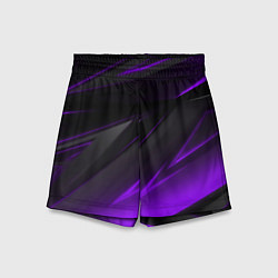 Шорты детские Черно-фиолетовая геометрическая абстракция, цвет: 3D-принт