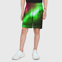 Шорты детские Зеленый космос бесконечность, цвет: 3D-принт — фото 2