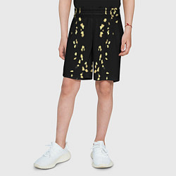 Шорты детские Абстрактный узор золото на черном, цвет: 3D-принт — фото 2