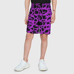Шорты детские Нити из фиолетовой краски, цвет: 3D-принт — фото 2