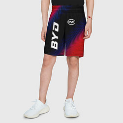 Шорты детские BYD красный карбон, цвет: 3D-принт — фото 2