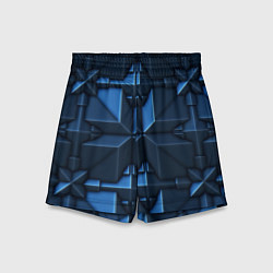 Шорты детские Синяя объёмная броня киборга, цвет: 3D-принт
