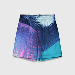 Шорты детские Абстрактные ледяные кубы - Розовый и синий, цвет: 3D-принт