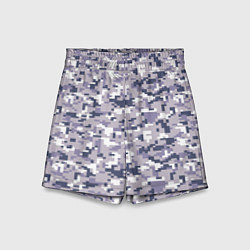 Шорты детские Камуфляж ACUpat серый пиксель, цвет: 3D-принт