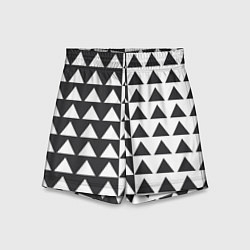 Шорты детские Черно-белые треугольники паттерн, цвет: 3D-принт