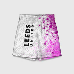 Шорты детские Leeds United pro football: по-вертикали, цвет: 3D-принт