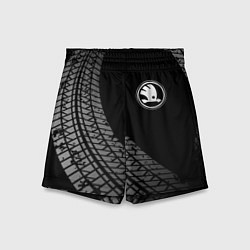 Шорты детские Skoda tire tracks, цвет: 3D-принт