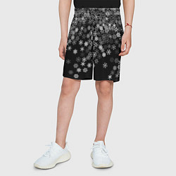 Шорты детские Пушистые снежинки, цвет: 3D-принт — фото 2