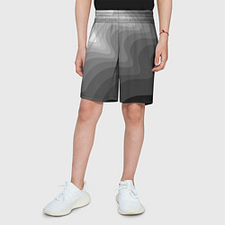 Шорты детские Черно белые волны, цвет: 3D-принт — фото 2