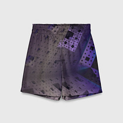 Шорты детские Абстрактный фиолетовый геометрический лабиринтовый, цвет: 3D-принт