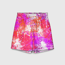 Шорты детские Разбрызганная красная краска - светлый фон, цвет: 3D-принт