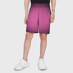 Шорты детские Розовый фон с черной виньеткой, цвет: 3D-принт — фото 2