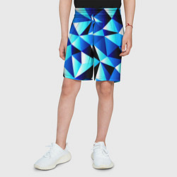 Шорты детские Полигоны треугольники, цвет: 3D-принт — фото 2