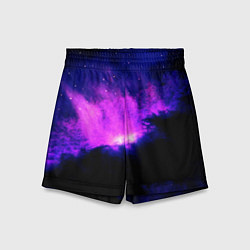 Шорты детские Неоновый туманный космос, цвет: 3D-принт