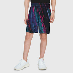 Шорты детские Неоновая стена, цвет: 3D-принт — фото 2