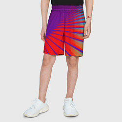 Шорты детские Неоновые полосы абстракция, цвет: 3D-принт — фото 2