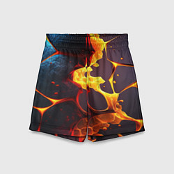 Шорты детские ВЫтекающая лава из плит, цвет: 3D-принт